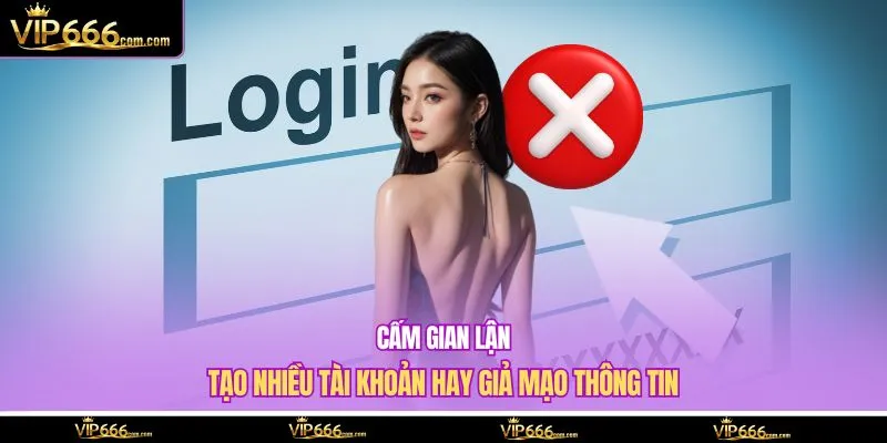 Cấm gian lận, tạo nhiều tài khoản hay giả mạo thông tin